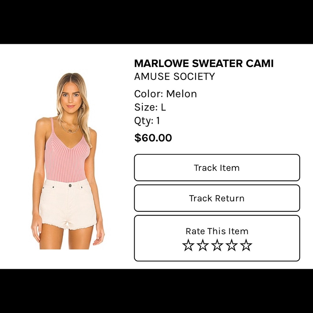 NWT- AMUSE SOCIETY- Marlowe sweater Cami